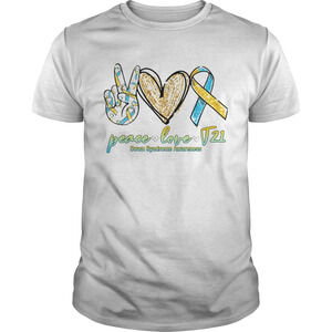 Peace Love T21 Down Syndrome Awareness Shirt